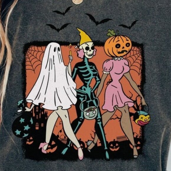 Retro Halloween Shirt, Trick Or Treat, Fall, Ghouls Shirt - Picture 3 of 3